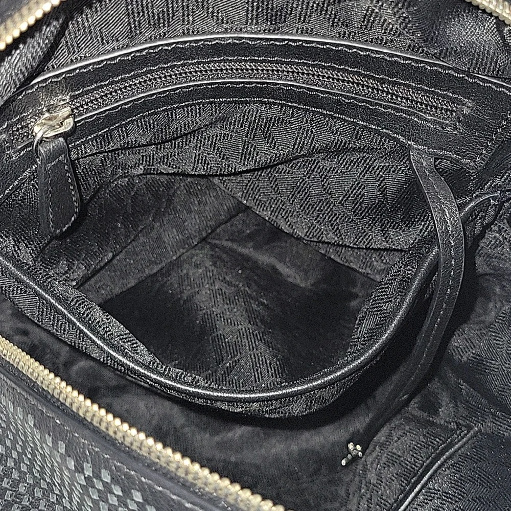 Michael Kors Black Perforated Leather Mini Backpack Bag